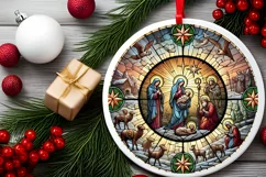 Round Christmas Ornament Sublimation|Clipart Product Image 1