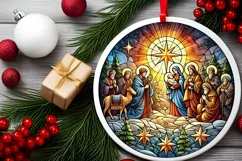 Round Christmas Ornament Sublimation|Clipart Product Image 1
