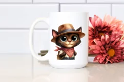 Watercolor Cat with Hat | Shy Eyes | Goofy Smile Product Image 2