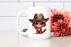 Watercolor Cat with Hat | Shy Eyes | Goofy Smile Product Image 2