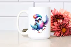 Cute Baby Dove Jumping PNG Product Image 2