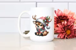 Pastel Christmas Baby Elk Clipart Product Image 2