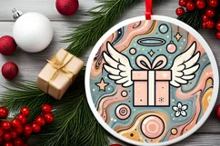 Round Christmas Ornament Sublimation|Clipart Product Image 2