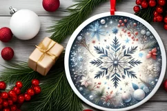 Round Christmas Ornament Sublimation|Clipart Product Image 2