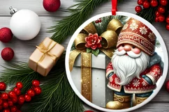 Round Christmas Ornament Sublimation|Clipart Product Image 1