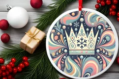 Round Christmas Ornament Sublimation|Clipart Product Image 1