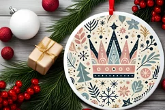 Round Christmas Ornament Sublimation|Clipart Product Image 1