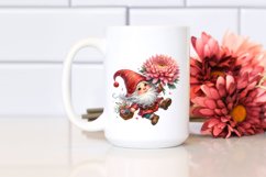 Falling Gnome with Chrysanthemum | Sublimation | Clipart Product Image 2