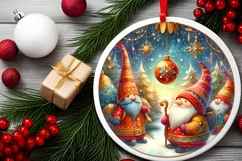 Round Christmas Ornament Sublimation|Clipart Product Image 2