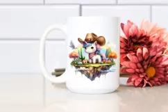 Floating Island Cowboy Hat Unicorn | Clipart Product Image 2