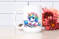 Baby Unicorn in Programmer Style Clipart Product Image 2