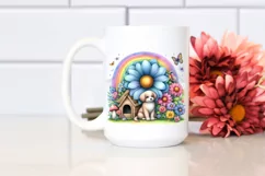 Watercolor Illustration with Colorful Flowers | Flower Dog Product Image 2