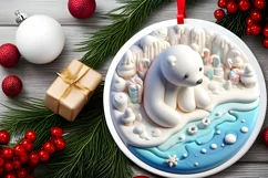 Round Christmas Ornament Sublimation|Clipart Product Image 2