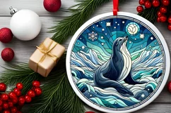 Round Christmas Ornament Sublimation|Clipart Product Image 2