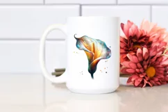 Shiny Calla Lily in Watercolor Splash | Sublimation | Product Image 2