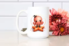 Watercolor Octopus on a Star PNG Product Image 2