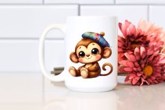 Colorful Watercolor Plush Monkey | Clipart Product Image 2