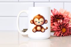 Colorful Vibrant Sewed Plush Monkey Clipart Product Image 2