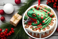 3D Marzipan Christmas Frog PNG Product Image 2
