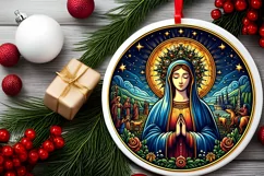 Round Christmas Ornament Sublimation|Clipart Product Image 2