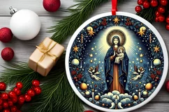 Round Christmas Ornament Sublimation|Clipart Product Image 2