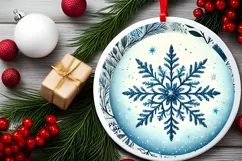 Round Christmas Ornament Sublimation|Clipart Product Image 2