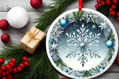 Round Christmas Ornament Sublimation|Clipart Product Image 2