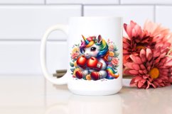 Playful Baby Unicorn with Boxer's Gloves, Watercolor PNG Product Image 2