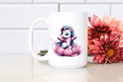 Cute Baby Unicorn in Johnu Bravo Pose Clipart Product Image 2