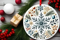 Round Christmas Ornament Sublimation|Clipart Product Image 2