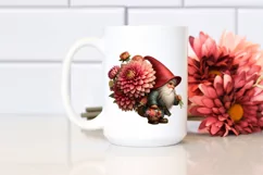 Detailed Gnome Dahlia Bouquet Digital Painting Product Image 2