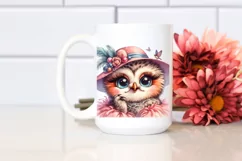 Funny Smiling Owl Diva Portrait Clipart Product Image 2