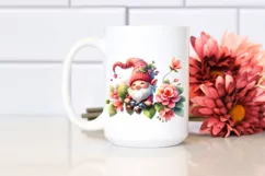 Gnome with Begonia in the Air | Clipart Product Image 2