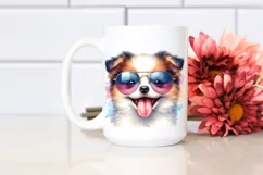 Funny Smiling Puppy with Sunglasses Clipart Product Image 2