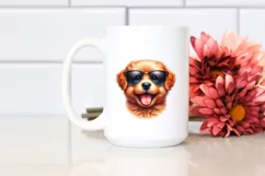 Funny Smiling Puppy with Sunglasses Clipart Product Image 2