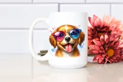 Funny Smiling Puppy with Sunglasses Clipart Product Image 2