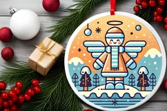 Round Christmas Ornament Sublimation|Clipart Product Image 1