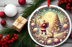 Round Christmas Ornament Sublimation|Clipart Product Image 1