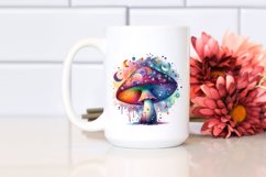 Magical Celestial Mushroom Watercolor Clipart Product Image 2
