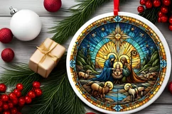 Round Christmas Ornament Sublimation|Clipart Product Image 2