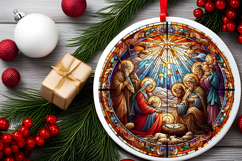 Round Christmass Ornament PNG Product Image 2