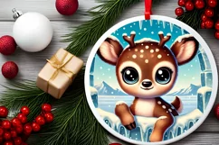 Round Christmas Ornament Sublimation|Clipart Product Image 1