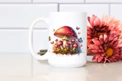 Detailed Mushroom Watercolor Splash PNG Product Image 2