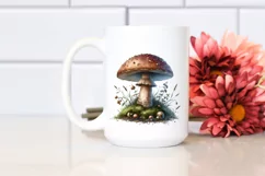 Detailed Mushroom Watercolor Splash PNG Product Image 2