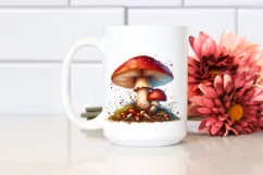 Detailed Mushroom Watercolor Splash PNG Product Image 2