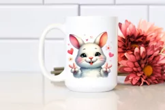 Funny Smiling Bunny Love Sign Clipart Product Image 2