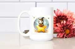 Digital Painting Bee on Halloween Moon PNG Product Image 2