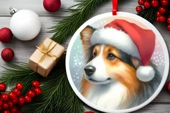 Dog Round Ornament Sublimation PNG Product Image 2