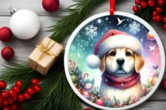 Dog Round Ornament Sublimation PNG Product Image 2