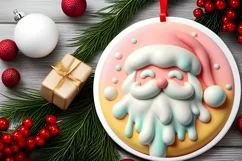 Round Christmas Ornament Sublimation|Clipart Product Image 2